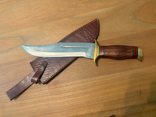 Bowie Knife with Leather Sheath
