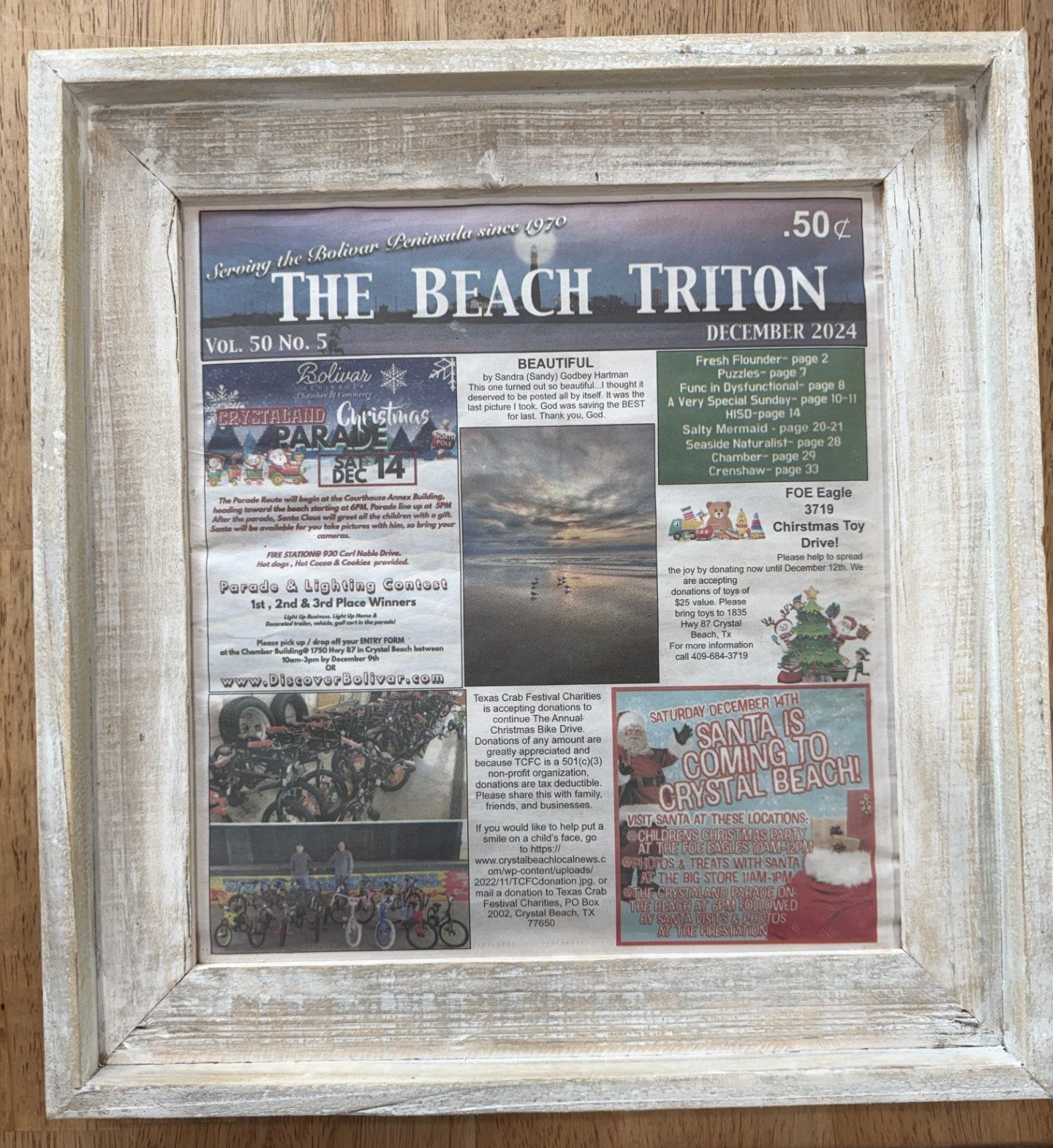 Final Framed Edition of the Beach Triton Newspaper